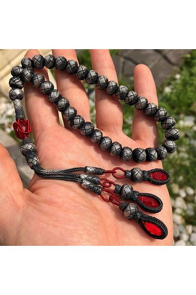 dergah tesbih Silver Kazaziye Knitted Rosary