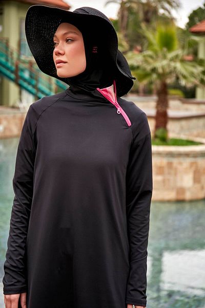 Marina Lycra Black Full Covered Hijab Swimsuit M2479