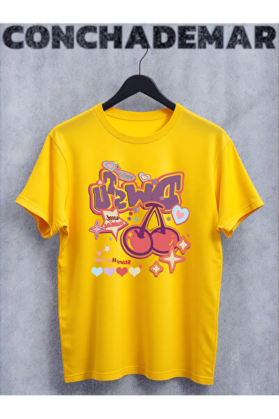 Vordevia Trešnja Štampano Oversize kroj T-shirt