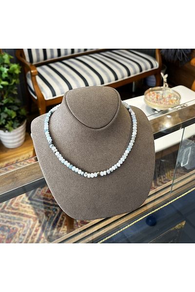 dergah tesbih Aquamarine Stone Necklace