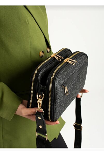 Just Polo Justpolo Women's 5-Compartment Monogram Printed Bag Wallet Combination