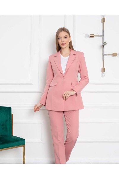 Liva Kadın Blazer Ceket Pantolon Takım - Pembe