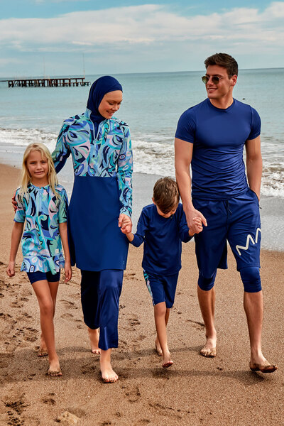 Marina Swimwear Kimono colorat cu model pentru copii - P2429