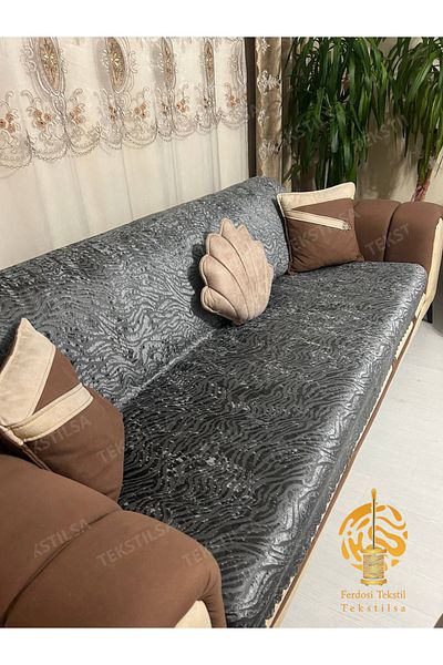 Tekstilsa Sponge Seat Cover New Fashion Dark Gray Color 1Pc 210*170 cm Anti-Slip and Anti-Wrinkle Design