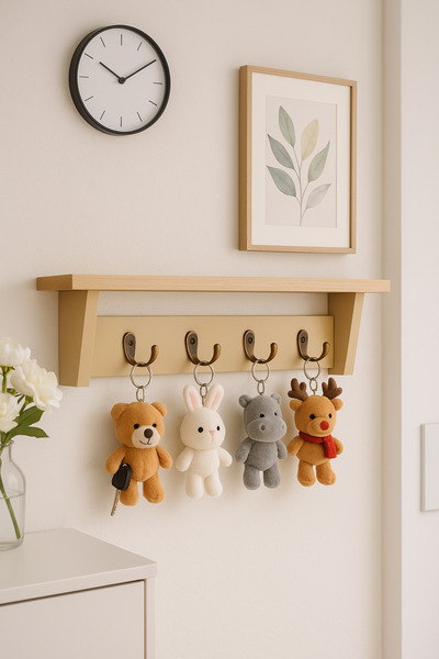 Efem Dekor Dekoratif Duvar Tipi Ev İçin Anahtarlık & Askılık | Modern Antre Tasarımı Hasır 90