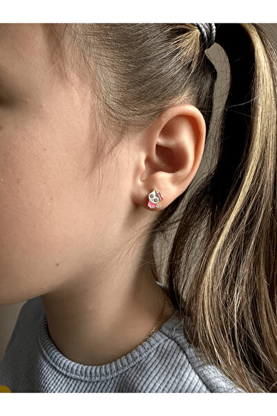 LITTLELUXE Sevimli Kedi Gümüş Çocuk Küpe, 925 Ayar Gümüş Kız Çocuk Küpe, Çocuk Gümüş Küpe, Çocuk Küpesi