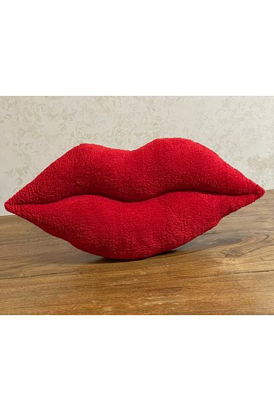 happyteks boutique Red Lip Pillow Cushion