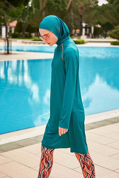 Marina Colorful Lycra Full Covered Hijab Swimsuit - M2465