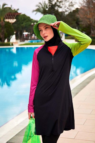 Marina Lycra Black Full Covered Hijab Swimsuit M2476