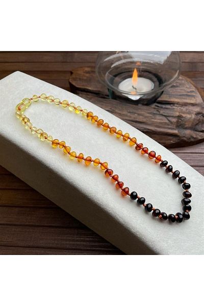 dergah tesbih Real Drop Baby Teeth Necklace - Amber Design