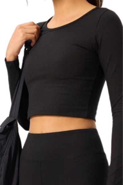 RUTBİL SPORTS Women's Crop Top - Long Sleeve Fitness Body - Sports Elements for Yoga and Pilates Body