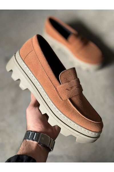 Joy Man Ορθοπεδικά Casual Ανδρικά Παπούτσια J779 Suede Laceless Classic VT Tan