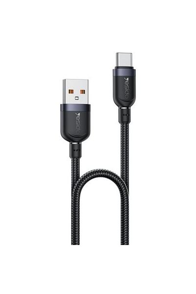 Yesido 3A USB to Type-C Fast Charging Cable, Length:1.2m(Black)