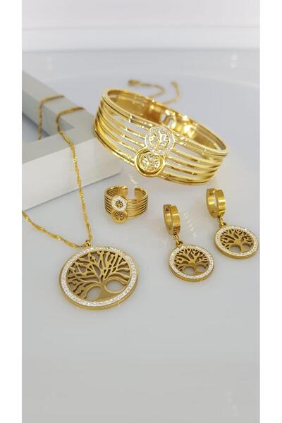 SONES Hayat Ağacı 4'lü Çelik Takı Seti 349