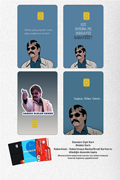 Huggy Craft Kurtlar Vadisi Pala Koleksiyonu 4'lü Kart Kaplama Sticker set