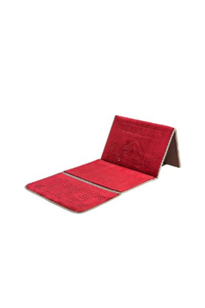 ROYAL ROSE 2-in-1 Soft Velvet Padded Prayer Rug with Backrest and Foldable Backrest 110cm x 55cm