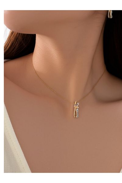 LUNİS LUXE Steel Hugging Couple Unisex Boxed Lover Necklace