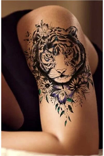 asya stil Erkekler ve Kadınlar için Büyük Geçici Kaplan Dövmesi, Uzun Süreli ...