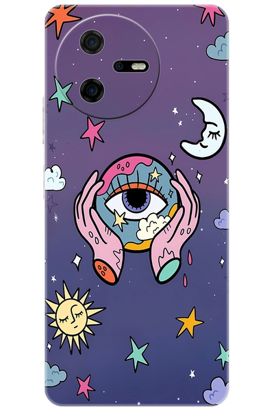 CASPER Via A40 Uyumlu Kılıf Desen Baskılı Silikon Dünya Gözü STK:668 CP-2zobphI