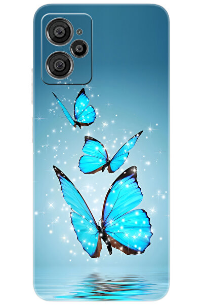 CASPER Via X30 / X30 PLUS Uyumlu Kılıf Desen Baskılı Silikon Mavi Kelebek STK:710 CP-3skpYNx