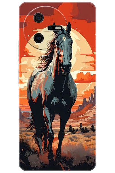 CASPER Via A40 Uyumlu Kılıf Desen Baskılı Silikon Western Atı STK:655 CP-DiicsGw