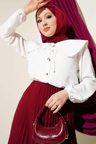 modasindoma Women's Collar Embroidered Shirt