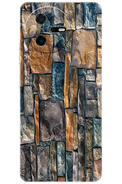 CASPER Via A40 Uyumlu Kılıf Desen Baskılı Silikon Taş Duvar STK:233 CP-n5wQWmY