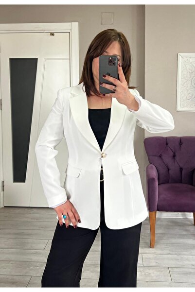 VOSEM BUTİK TEK DÜĞMELİ EKRU BLAZER CEKET
