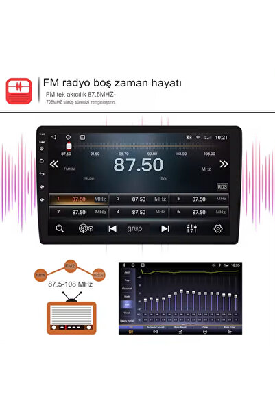 Havana 10"inç Oto Araba HD Ekran Dokunmatik Radro Teyp Carplay multimedya Ekran Navigasyon Ekran Bluetooth