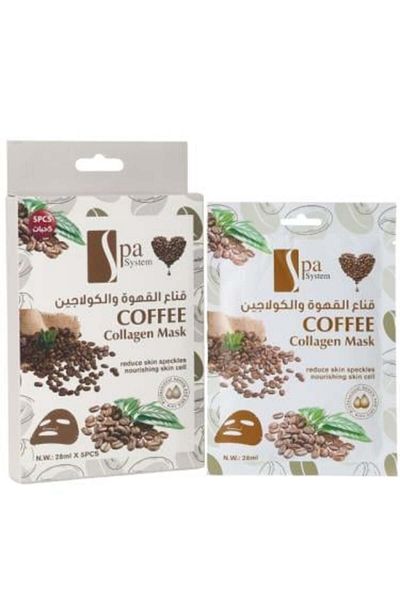 Spa System - Coffee & Collagen Facial Mask, 5 x 28 ml