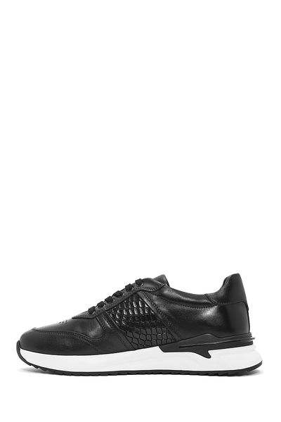 Derimod Men's Black Lace-Up Leather Casual Sneaker 25Sfd 603614