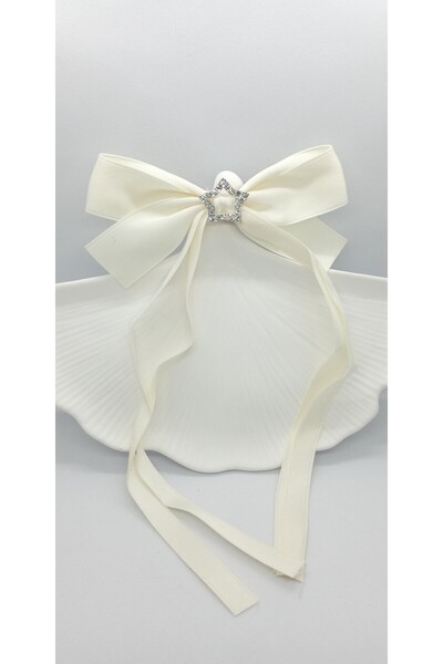 ndjewelry اللون الأبيض العلامة التجارية نموذج نجمة مشبك القوس المفصل