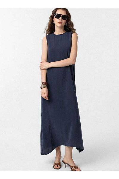 Antioch Navy Blue Modal Midi Women's Dress