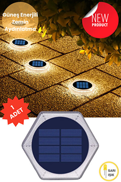 TechnoSmart 1Adet Solar Premium Kalite 20Ledli Dekoratif Zemin Bahçe Aydınlatma Güneş Enerjili