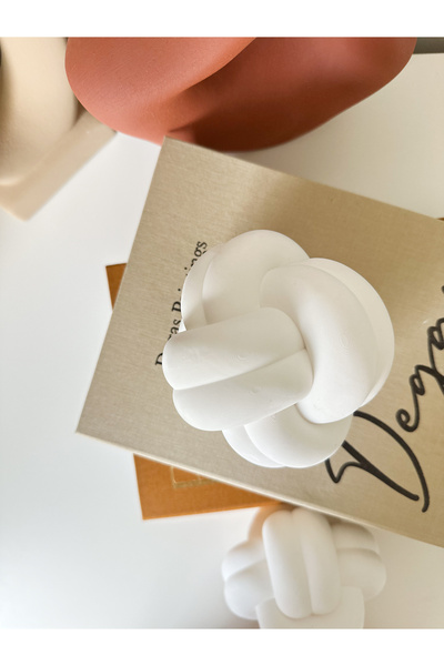 Home Dekoratif Düğüm Zincir Obje , Ev Dekorasyon , Düğüm Kitap Tutucu 10 Cm