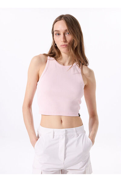 Jeep Pembe Kadın Bisiklet Yaka Soluk Efektli Basic Atlet C4SL-TST4044