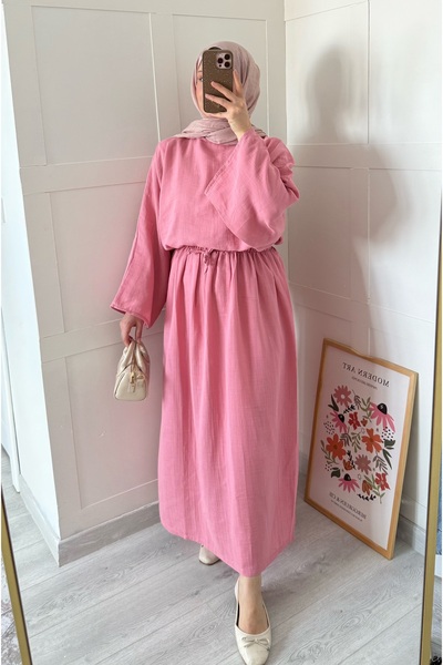 Moda Lippa Dusty Rose Muslin Skirted Casual Suit