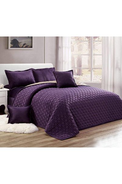 Generic 4 Pieces Dual Color Comforter Set For All Season Single Size 160x210 Cm Velvet Bedding Set