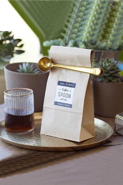 ASPARTAM Gold Stainless Steel Coffee with Perfect Handle, Elegance Giving Clip with Its Non-Leaking Package