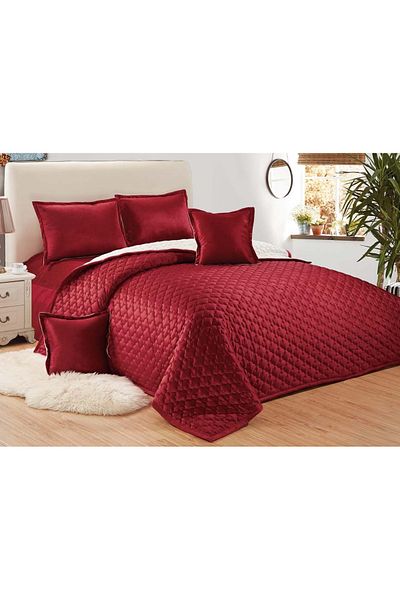Generic طقم لحاف من 6 قطع لجميع المواسم، مقاس كينج 220×240 سم، طقم سرير مخملي