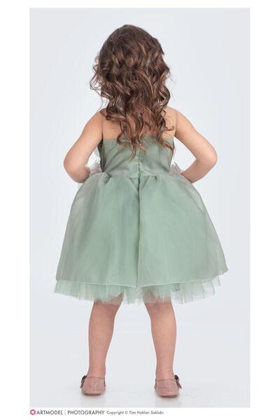 KOKOŞ BEBEK Gül ve Tül Bileklik Detaylı Elbise | 4/8 Yaş Arası