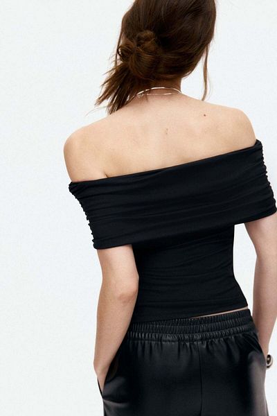 H&M Gathered Off-the-shoulder Top
