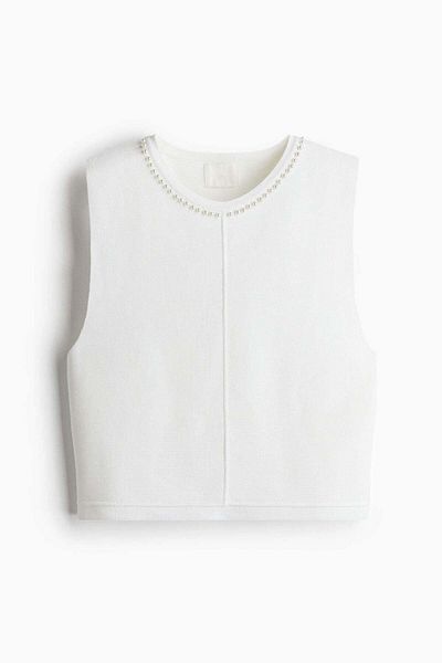 H&M Bead-embellished vest top