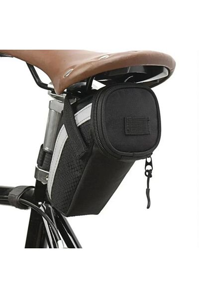 Choice Black Bike saddle bag 1L small storage black cycling seat tail rear pouch bag accessory kit tool ref