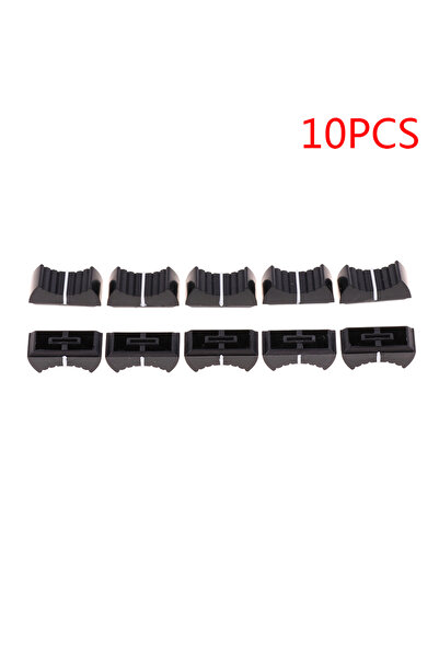 Choice3 Black 10PCS Fader Knob Cap Touch Sensitive Slider Ribbed Mixer Desk S...