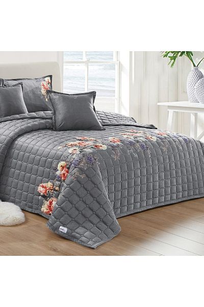 Generic 4 Pieces Floral Comforter Set For All Season Single Size 160X210Cm Velvet Bedding Set