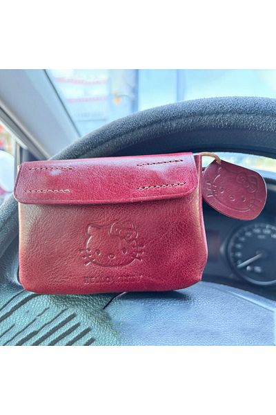 Choice Hello Kitty Sanrio Hello Kitty Classic Coin Purse Red Cortex Short Wallet Storage Bag Anime Peripher