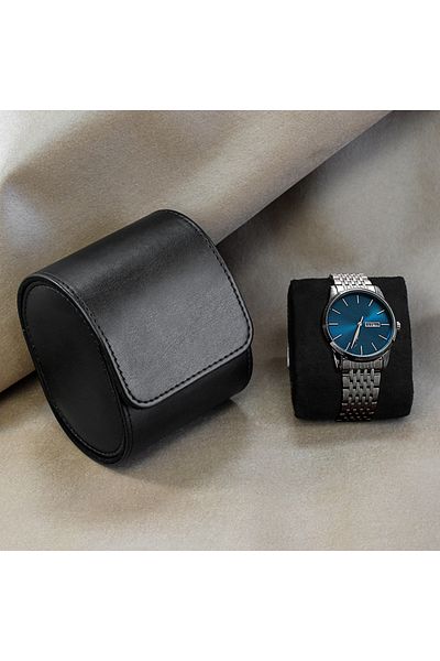 Choice Black 1 slot Watch Roll Travel Case - 3 Watch Storage and Organizer-Secure Storage with Innovative R