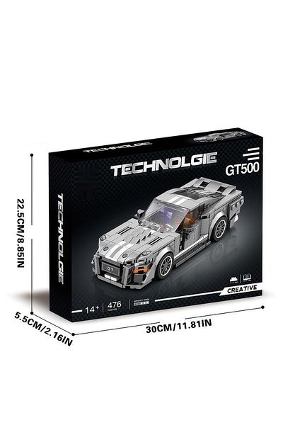 AMAZINGBLOKS 476PCS 476PCS Sports Car Building Blocks City Speed Classic Champion Vehicle Series 1:24 Scale Model