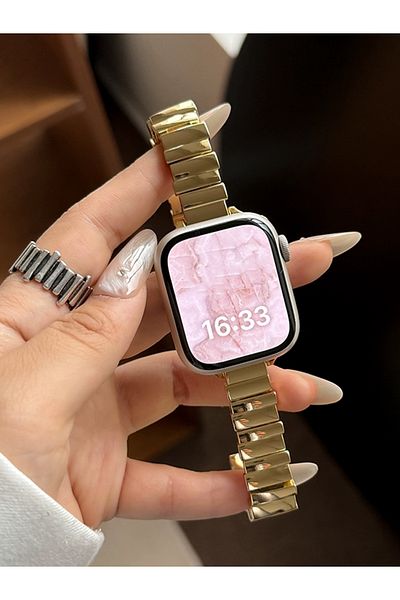 Choice 38 or 40 or 41mm Gold Luxury Metal Band For iWatch Ultra 10 9 8 7 SE 6 5 4 Slim Girl Bracelet Strap